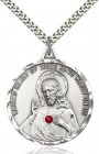 Elegant Sacred Heart of Jesus Pendant with Birthstones
