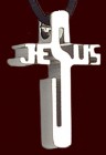 Stainless Steel Jesus Cross Pendant - 1 1/4“H