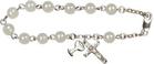 First Communion Faux Pearl Rosary Bracelet