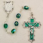 May Birthstone Rosary (Emerald) - Rhodium Plated