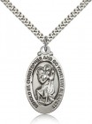 Go Your Way in Safely Men's Oval St. Christopher Necklace