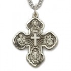 Five Way Cross Pendant 1 inch with Chain