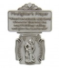 St. Florian Firefighter Prayer Visor Clip, Pewter - 2 1/8"H