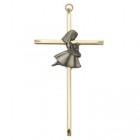 First Communion Girl's Brass Cross - 7 inch