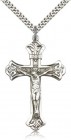 Men's Budded Tip with Scrolls Crucifix Pendant