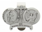 St. Christopher & Guardian Angel Protect My Son Visor Clip Pewter