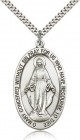 Men's Elongated Oval Miraculous Medal Necklace
