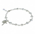 Rosary Bracelet - Sterling Silver with Sterling Sacred Hearts
