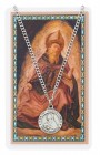 Round St. Augustine Pewter Medal with Prayer Card