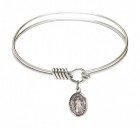 Smooth Bangle Bracelet with a Divine Mercy Charm