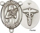 St. Agatha Nurse Rosary Centerpiece Sterling Silver or Pewter
