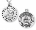 St. Christopher Air Force Medal Sterling Silver