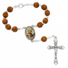 St. Christopher Wood-Carved Auto Rosary