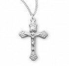 Women's Tapered Fleur de Lis Crucifix Necklace
