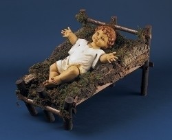 50“ Scale Infant Jesus with Natural Wood Cradle - 2 piece [RM0189]