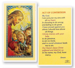 Act of Contrition Christ Kids Laminated Prayer Card [HPR718]