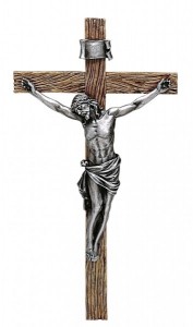 Antiqued Silver Crucifix - 20“H [RM0294]