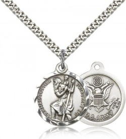 Army Saint Christopher Medal - Nickel Size [CM2118]