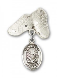 Baby Badge with Holy Spirit Charm and Baby Boots Pin [BLBP0573]