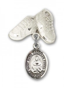 Baby Badge with Marie Magdalen Postel Charm and Baby Boots Pin [BLBP1929]