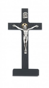 Black Wood Standing Crucifix with Two Tone Corpus - 8“H [MVCR1032]