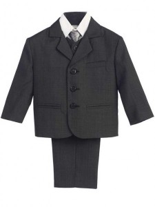 Boy's 5 Piece Dark Gray Suit [LBS0108a]