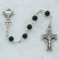 Boy's Celtic First Communion Rosary in Pewter [MVC0037]