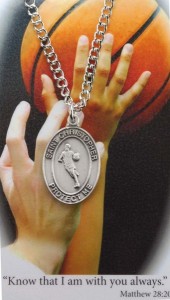 Boys St. Christopher Basketball Medal with Prayer Card [PC0026]
