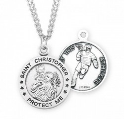 Men's St. Christopher Lacrosse Medal Sterling Silver [HMM1008]