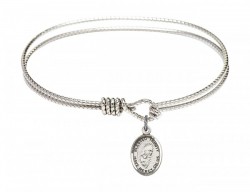 Cable Bangle Bracelet with a Blessed Trinity Charm [BRC9249]