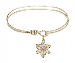 Cable Bangle Bracelet with a Chastity Charm [BRST001]