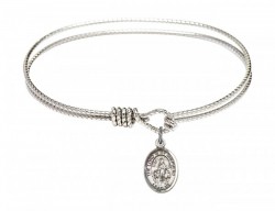 Cable Bangle Bracelet with a Lord Is My Shepherd Charm [BRC9119]