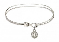 Cable Bangle Bracelet with a Miraculous Charm [BRC2342]