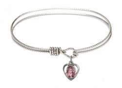 Cable Bangle Bracelet with a Miraculous Charm [BRC5401EP]