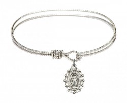 Cable Bangle Bracelet with a Miraculous Charm [BRC6040]