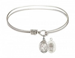 Cable Bangle Bracelet with a Miraculous Charm [BRC9078]