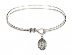 Cable Bangle Bracelet with a Saint Regina Charm [BRC9335]