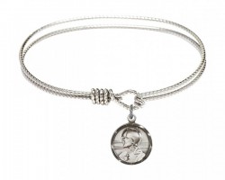 Cable Bangle Bracelet with a Scapular Charm [BRC0601S]