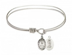 Cable Bangle Bracelet with a Scapular Charm [BRC9098]