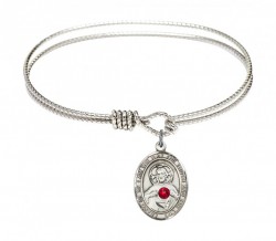 Cable Bangle Bracelet with a Scapular Charm [BSST049]