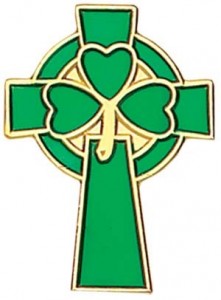 Celtic Clover Cross Lapel Pin - 1“ [TSG1016]