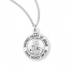 Charm Size Sacred Heart of Jesus Necklace [HMM3433]