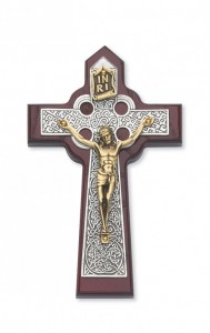 Cherry Stained Celtic Wall Crucifix - 5.75“H [CRX3862]