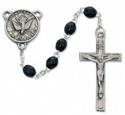 Confirmation Rosary Black Wood Beads 6mm [MVC447]