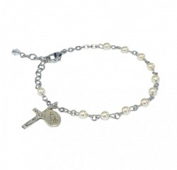 Cream Pearl 4mm First Communion Rosary Bracelet [REBR001a]