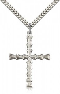 Fluted Crossbar Cross Necklace [BM0227]