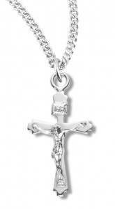 Women's Sterling Silver Petite Crucifix Pendant with Chain [HMR1039]