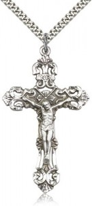 Men's Large Ornate Tip Crucifix Pendant [BM0266]