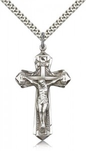 Men's Pointed Edge Crucifix Pendant [BM0267]