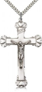 Men's Heart Tip Crucifix Pendant [BM0276]